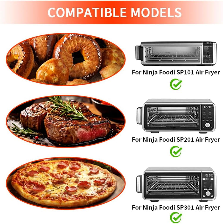 for Ninja Foodi Reusable Air Fryer Liners 12x12inch, 3x Air Fryer Liners+3x Mesh Sheets, Baking/Grill/Microwave, 450ยฐF Square Oven Liners for Ninja SP101/SP201/SP301/SP351 Air Fryer Accessory