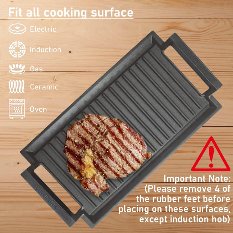 Griddle Pan Cast Iron Grill Hot Plate