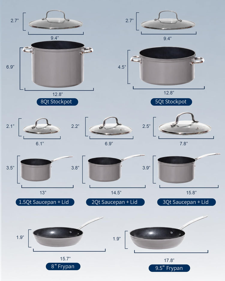 12pc Forged Lightweight Cookware Set