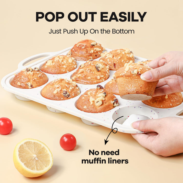 Silicone Muffin Pans for Baking 1 Pack