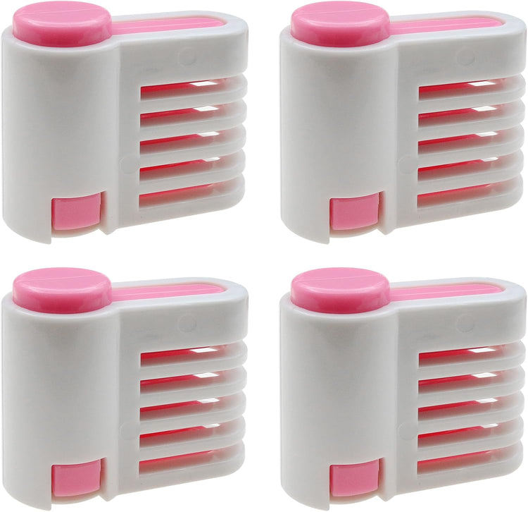 4PCS DIY Cake Slicer Cake Layer Slicer 5 Layers Cake Leveler Kitchen Fixing Tools for Bread Toast and Cakes (Pink)