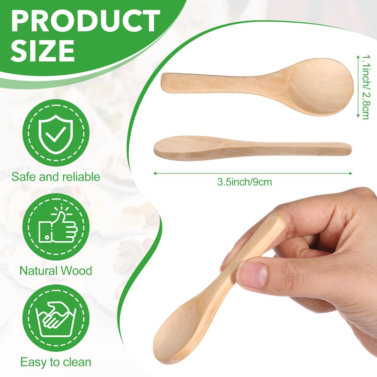 100 Pcs Small Wooden Spoons (100 Count)