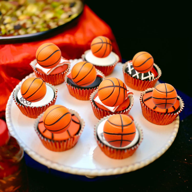 10 Pack 3D Basketball Cupcake Toppers Basketball Cake Toppers Decorations for Sports Theme Baby Shower Birthday Party Cake Decorations Supplies (10 Count)