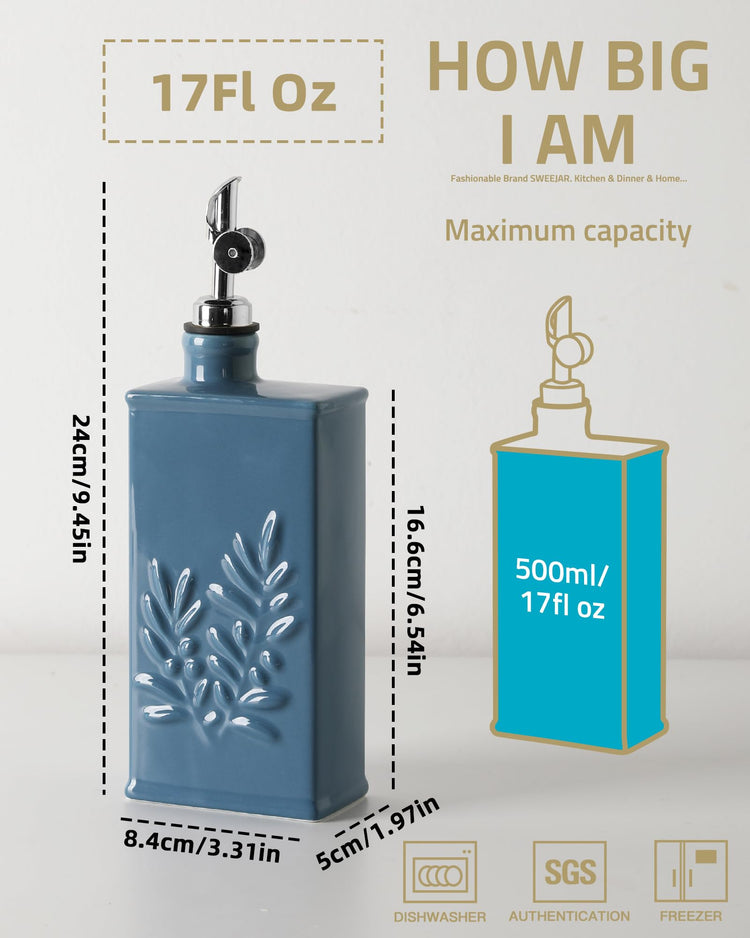 Sweejar Ceramic Olive Oil Dispenser Bottle for Kitchen