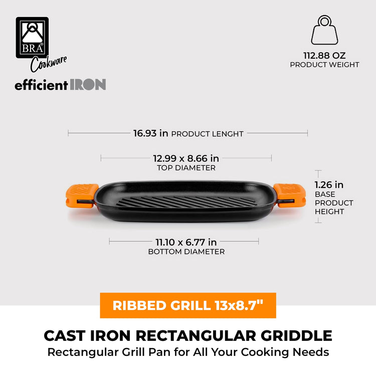 COOKWARE Efficient Iron Rectangular Ribbed Grill (2 Count)