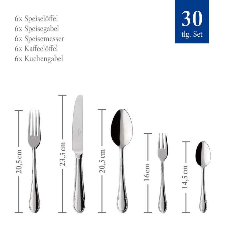 Mademoiselle Cutlery Set 30 Pieces for 6 People (30 Count)