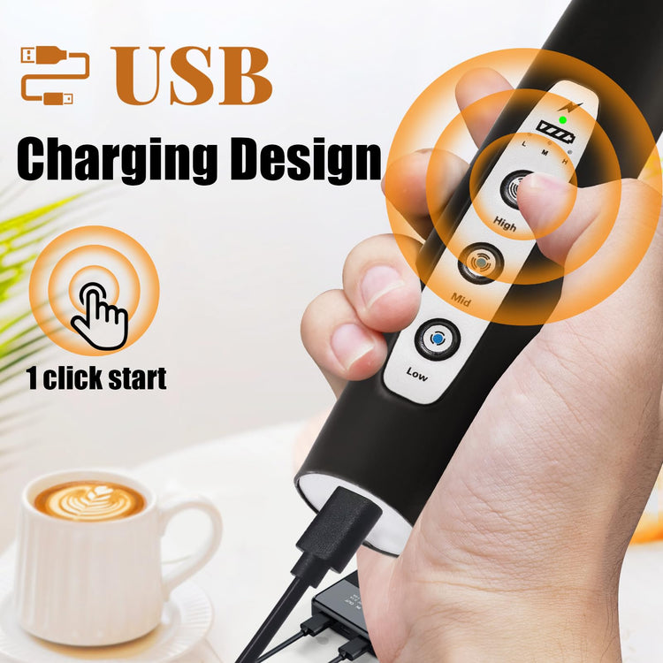 Black Milk Frother Wand for Coffee