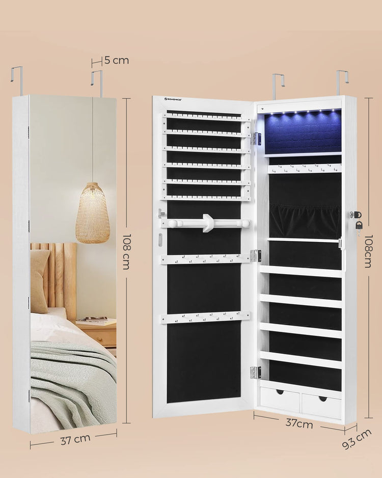 Mirror Jewelry Cabinet Armoire