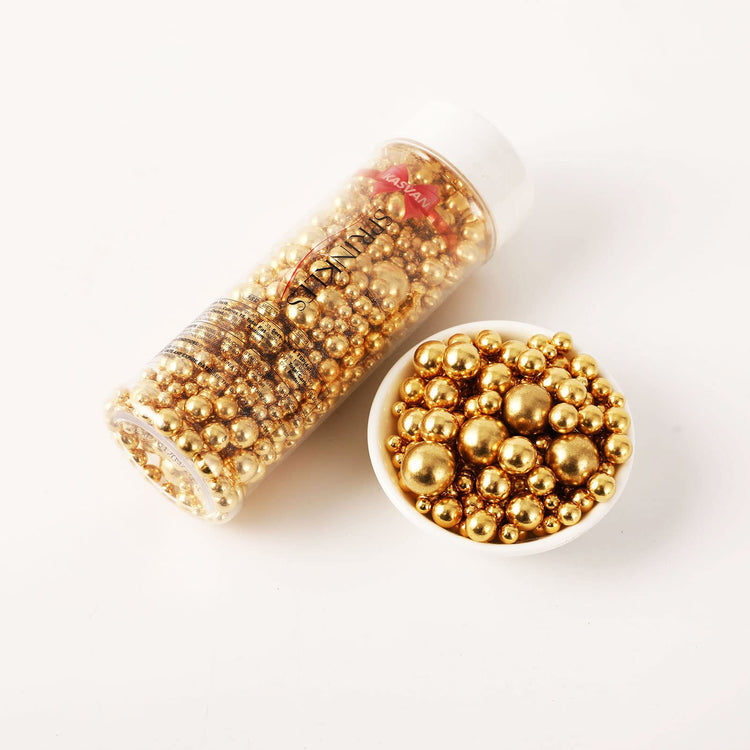 Gold Pearl Sugar sprinkles (4.58 Ounce)