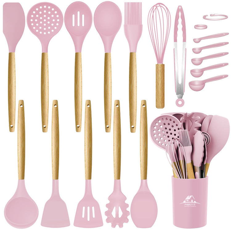 Silicone Cooking Kitchen Utensils Set (17 Count)