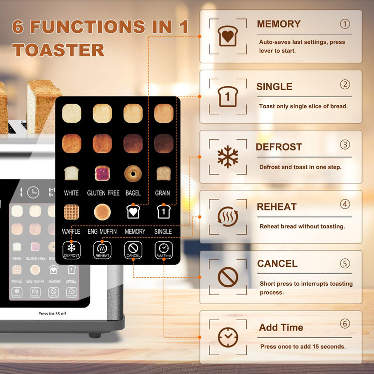 4 Slice Toaster Touch Screen (4 Count)