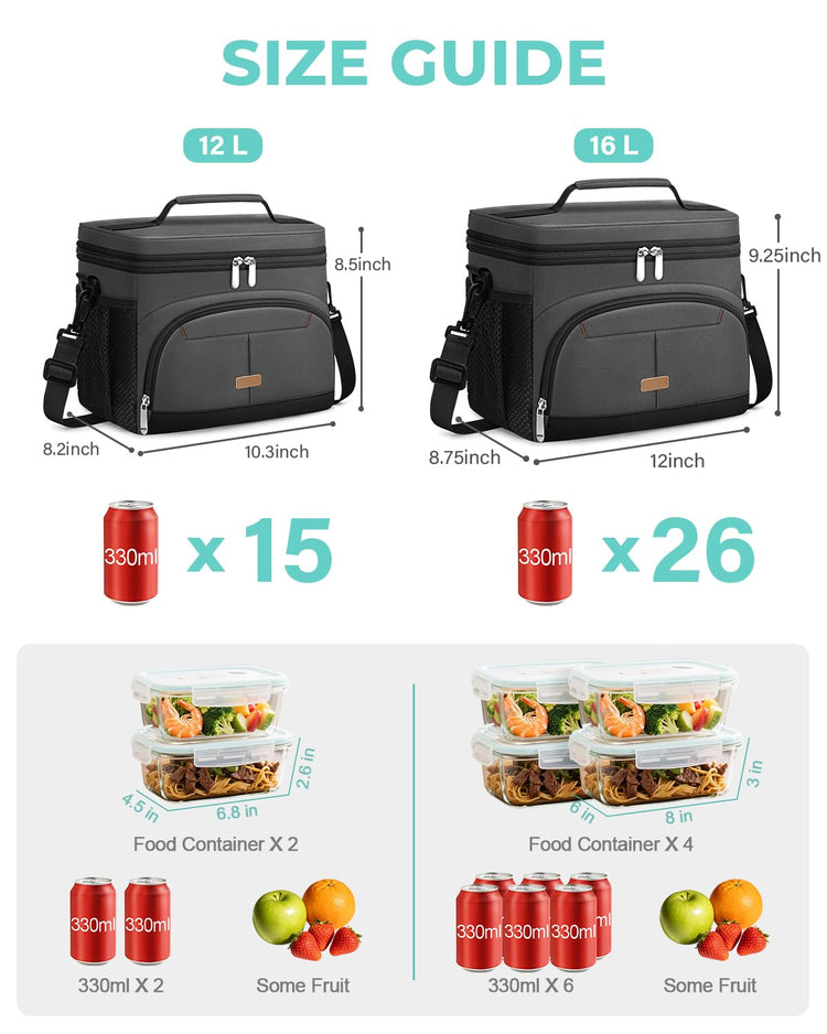Lunch Box for Men Women Insulated Lunch Tote Cooler Bag Lunchbox