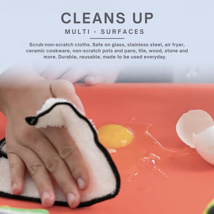Dishcloths Kitchen Dishrag Cleaning Scrub Reusable 6pk 6x7in (6 Count)