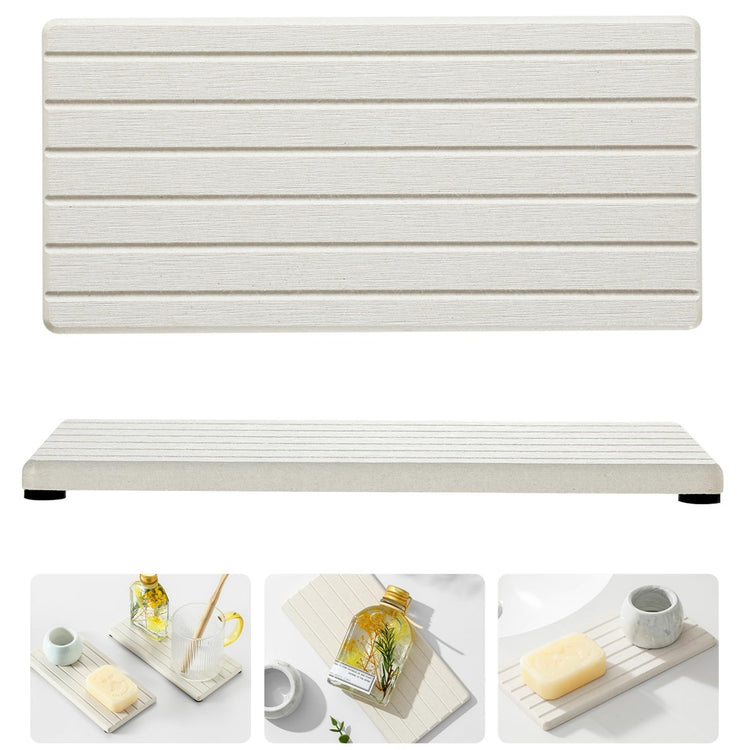 2 Pack Greige Bathroom Sink Vanity Trays (2 Count)