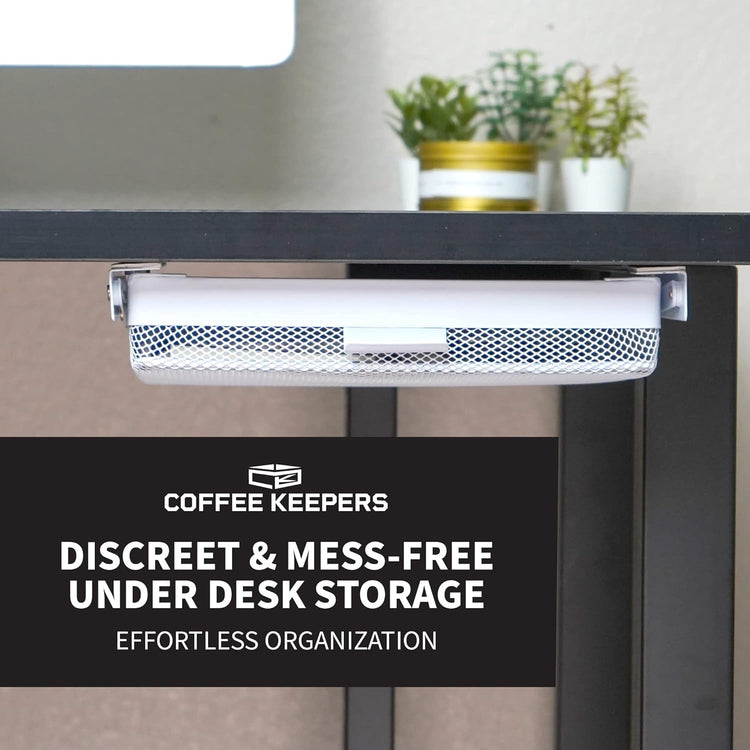 Everything Keeper - Organizer for Home, Kitchen, Bathroom, RV, Small Spaces - Storage Organizers - Compact Metal Basket - Under Cabinet Holder - Easy Install - Holds Strong - 13 x 10 x 2.5 in