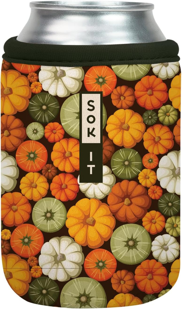 Sok It CanSok Sleeve for Beer & Soda Insulated Neoprene Cover (Pumpkin Spice, 12oz Can Sleeve)