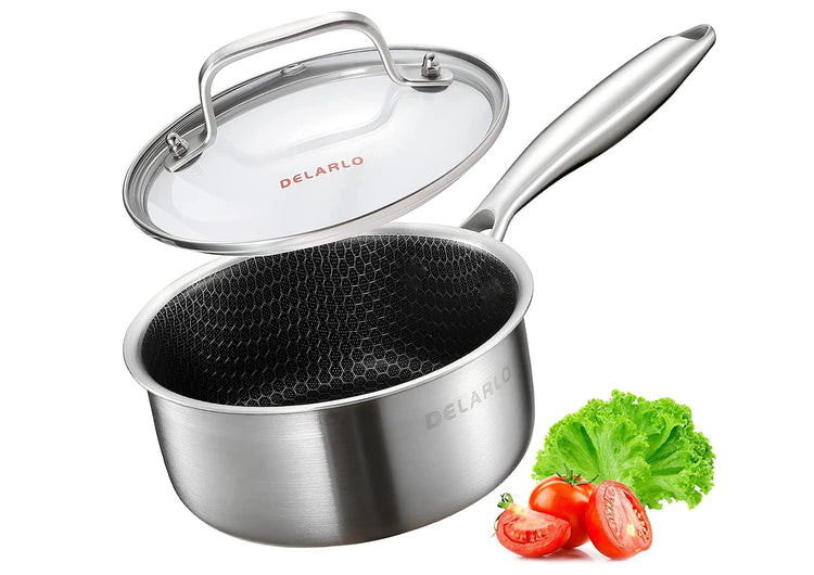 Tri Ply Stainless Steel Hybrid Non Stick Saucepan 2.5 Quart