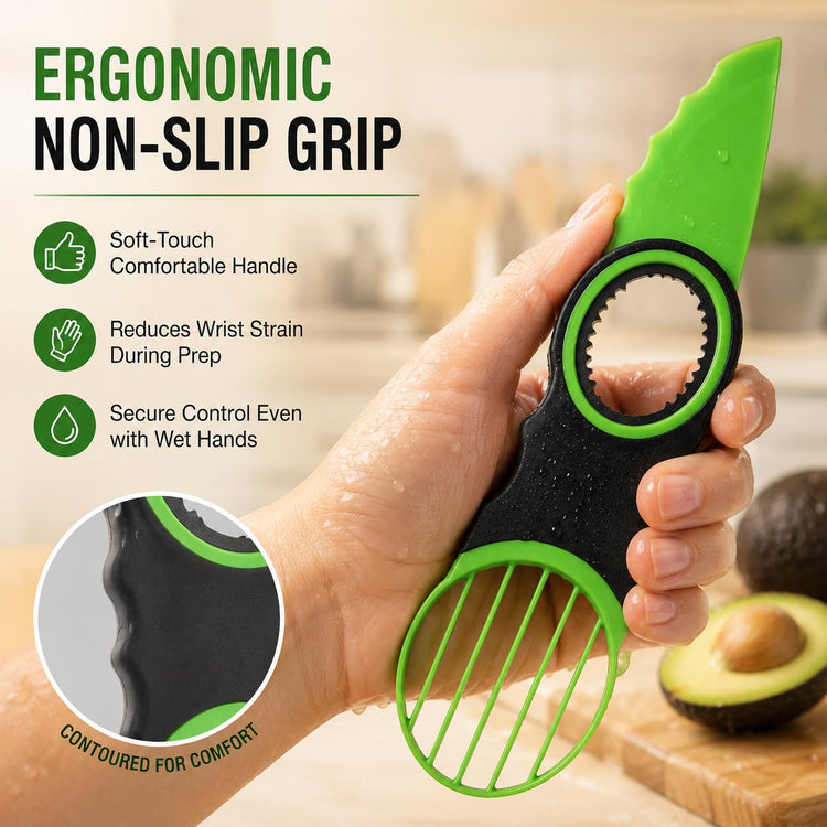 3-in-1 Avocado Slicer Tool & Stainless Steel Pitter
