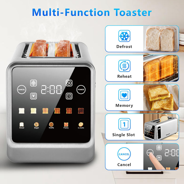 4 Slice Long Slot Touch Screen Toaster