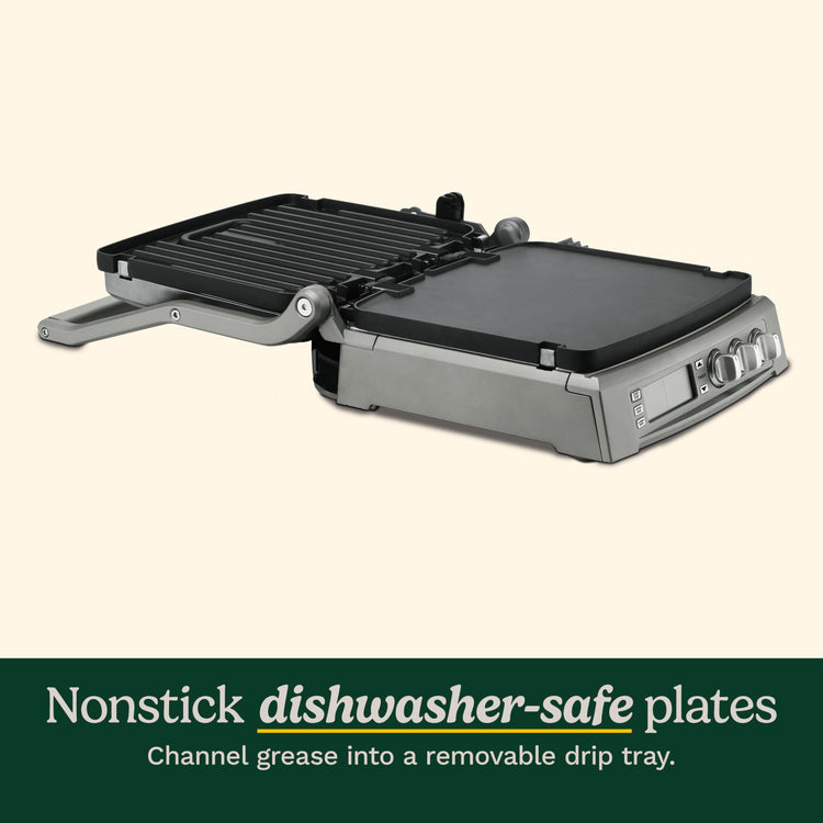 6-in-1 Elite Griddler, Electric Grill, Griddle & Top Melt, 500°F Temperature Sear Function, LCD Screen, Dishwasher-Safe Cooking Plates, GR-300WSP1, Stainless Steel