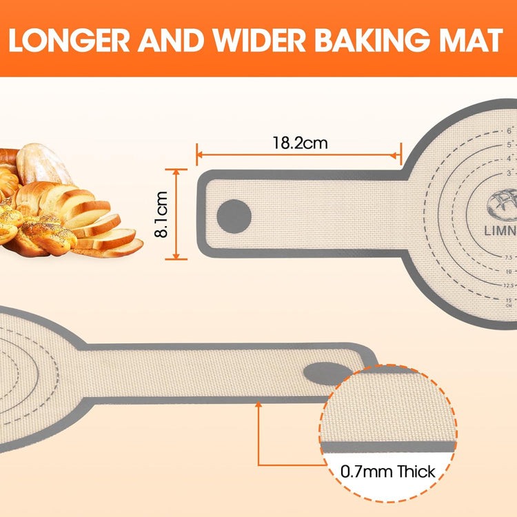 Silicone Bread Sling Dutch Oven,2 PCS Silicone Baking Mat Set,Non-Stick & Easy Clean Reusable Bread Mat With Extra Long Handles, Bread Baking Mat for Sourdough Transfer