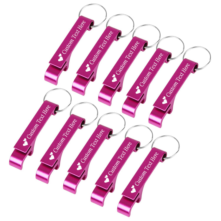 10PCS Personalized Bottle Opener Keychain Bulk Custom Beer Bottle Opener with Logo Text Engraved Wedding Bottle Opener Favors Customized Gifts for Guests Baby Shower Birthday Party (10 Count)