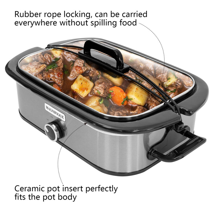 Magnifique 4 Quart Slow Cooker with Casserole Manual Warm Setting