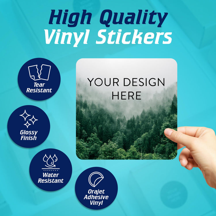 100 Custom Vinyl Stickers (100 Count)
