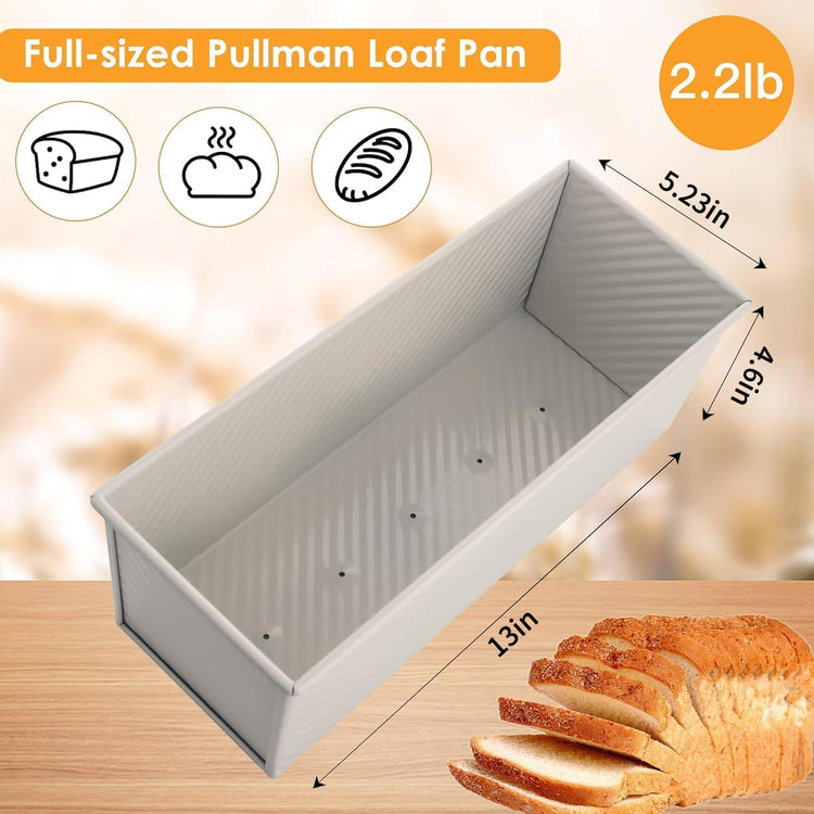 2 Pack 13x5 Pullman Loaf Pan & Lid (2 Count)