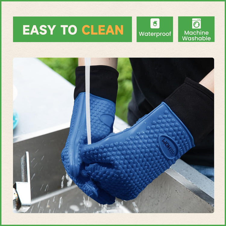 BBQ Gloves Heat Resistant Oven Mitts (2 Count)