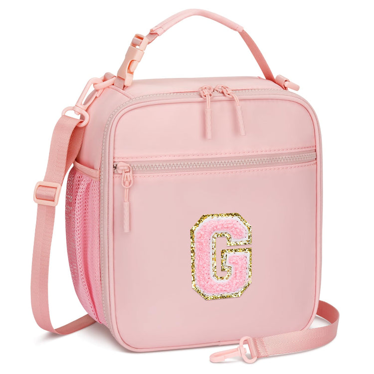 Lunch Box Kids Large Initial Insulated Lunch Bag for Girls