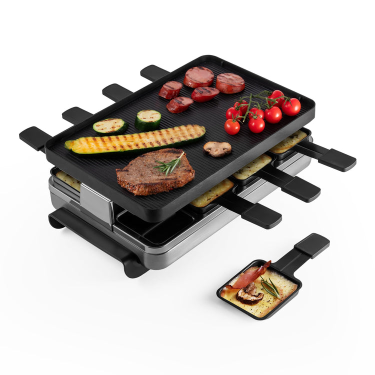 Classic Raclette Party Grill with Reversible Cast Aluminum Non
