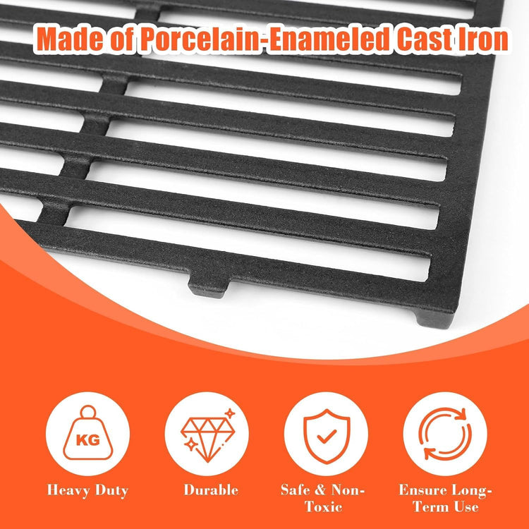 QuliMetal 7637,7635 Grill Parts for Weber Spirit E-210, Spirit 200, GS4 Spirit II 200, Spirit II E-210 Series, Spirit II E-210 Gas Grills,(Front-Mounted Control),15.3" Flavorizer Bars & 17.5" Grates