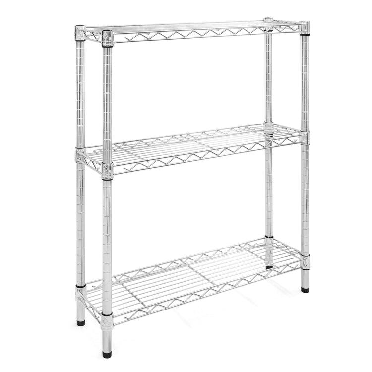 Shelving Inc. 8" d x 30" w x 34" h Chrome Wire Shelving with 3 Tier Shelves (3 Count)