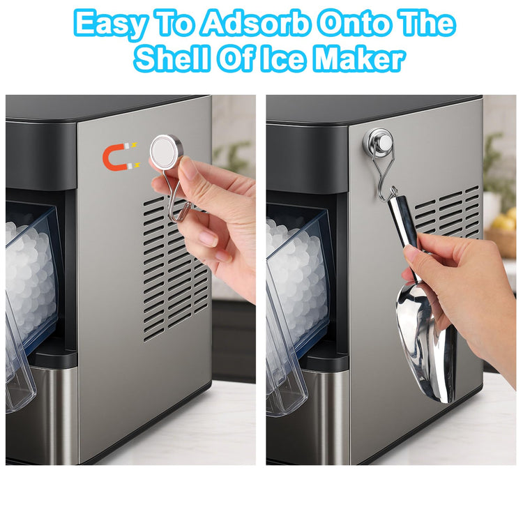Stainless Steel Ice Scoop for Freezer with Magnetic Hook
