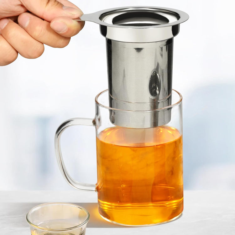 PARACITY Tea Infuser for Loose Leaf Tea, Loose Leaf Tea Infuser with Handles, Tea Strainer Extra Fine 18/8 Stainless Steel, Tea Strainer for Teapots, Mugs, Cups to Steep Loose Leaf Tea(2 Pack)
