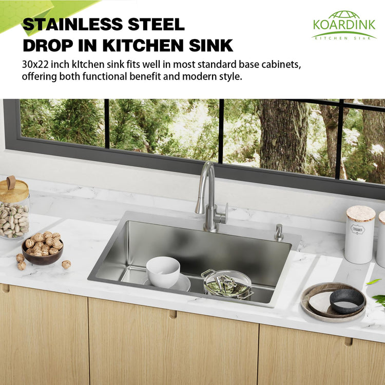30x22In Drop In Kitchen Sink