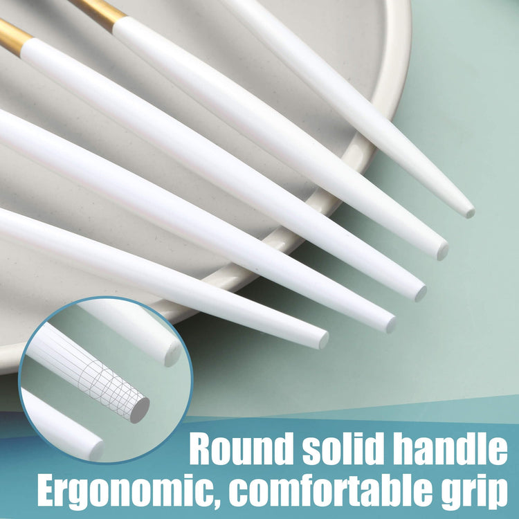 Matte White Gold Silverware Set for 6 (30 Count)