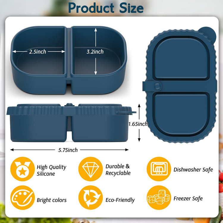 6 Pack Silicone Snack Containers with Lids