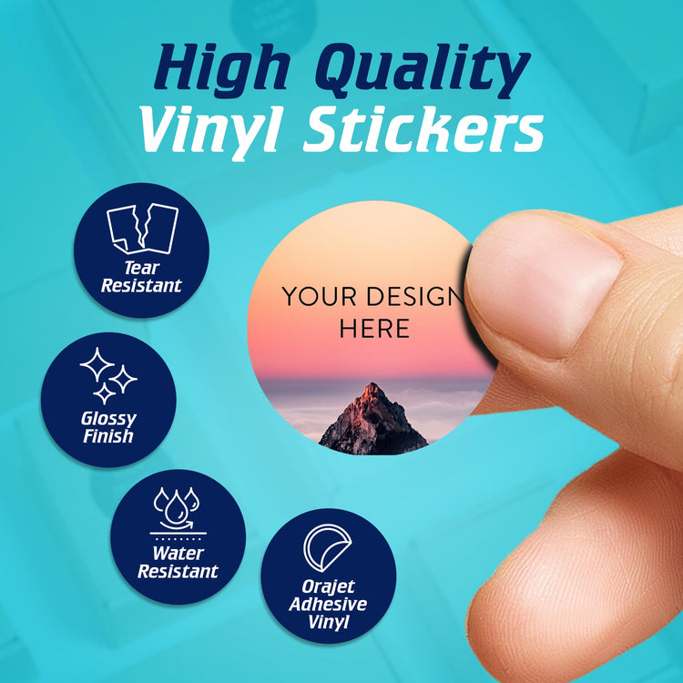 Custom Vinyl Stickers Your Image (100 Count)