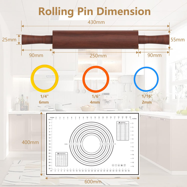 Rolling Pin with Handles (3 Count)