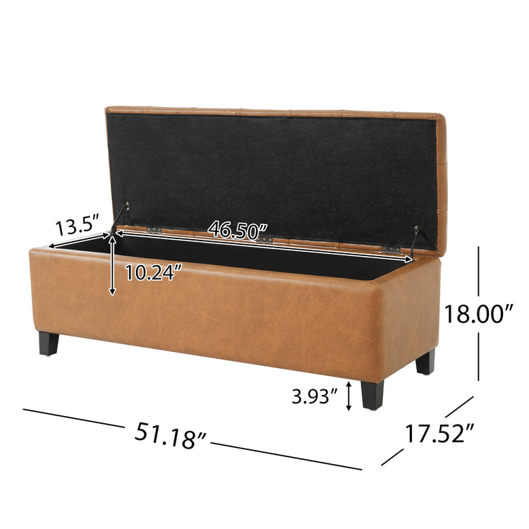 Ottilie Faux Leather Storage Ottoman Bench