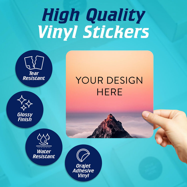 Custom Vinyl Stickers Your Image (100 Count)