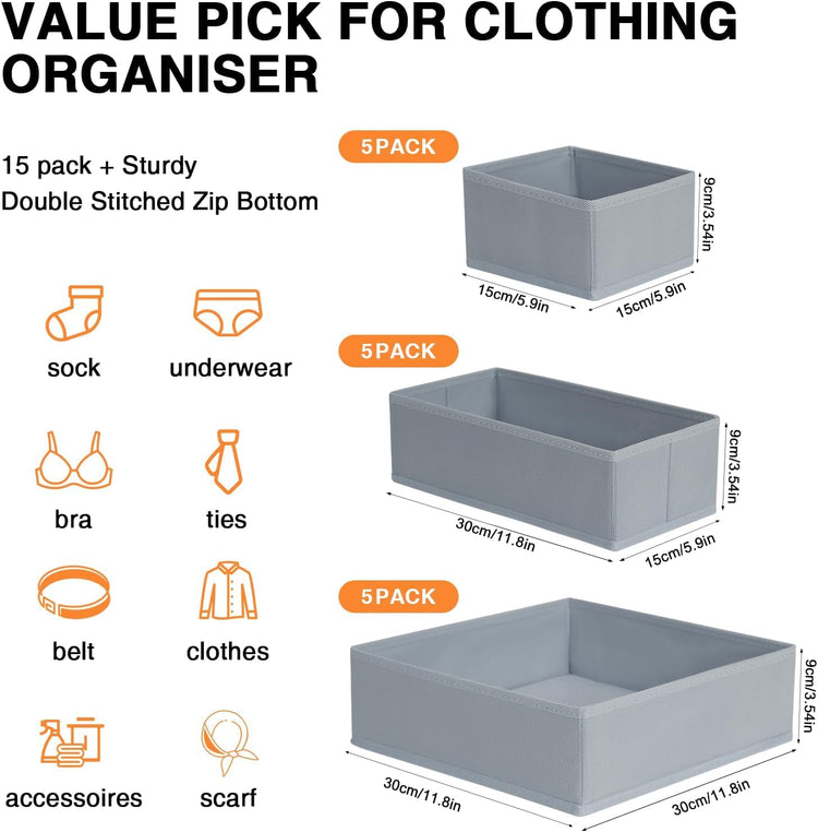 Drawer Organizer Clothes 18 Pack (18 Count)