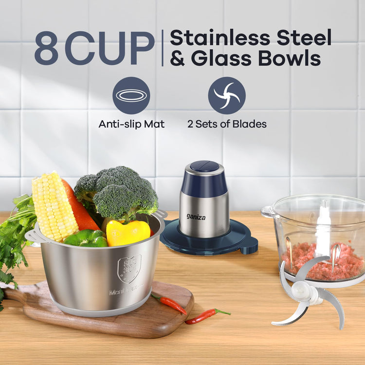 Food Processors with 2 Bowls (2 Count)