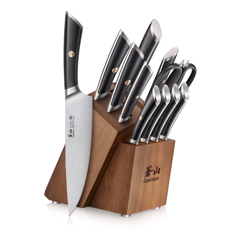 ELBERT Series German Steel Forged Knife Block Sets (12 Count)