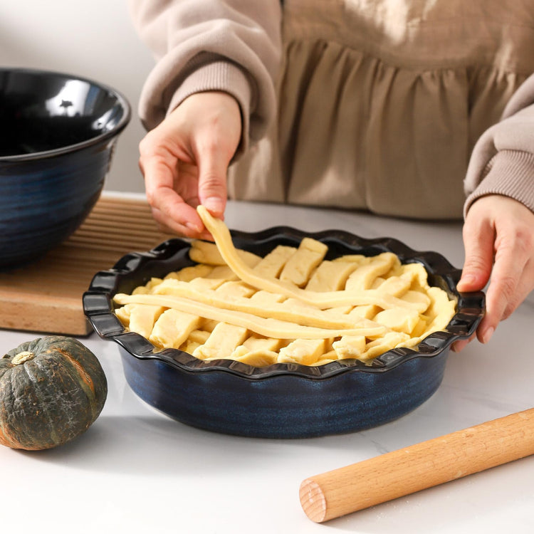 Ceramic Pie Pan for Baking 9 inch