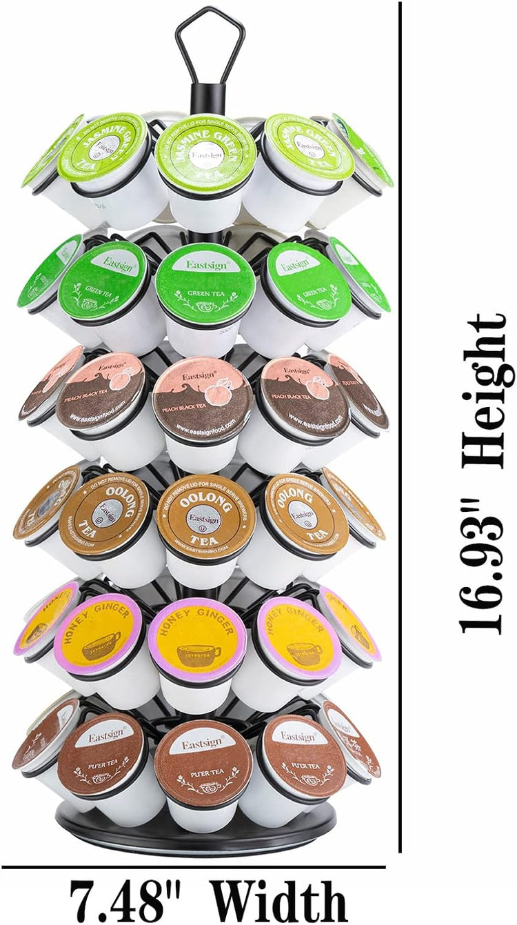 Rice rat K-Cup Storage Coffee Capsules Pod Holder Carousel Capsule Display Storage for k-cup(54 pods-6 tiers)