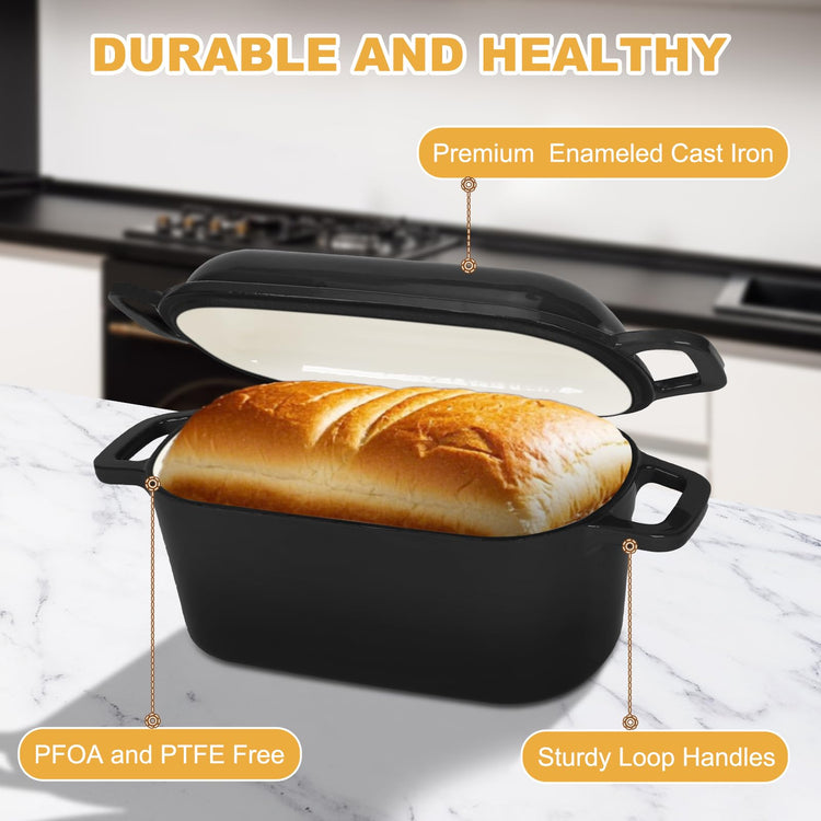 Oval Enameled Dutch Oven for Bread Baking