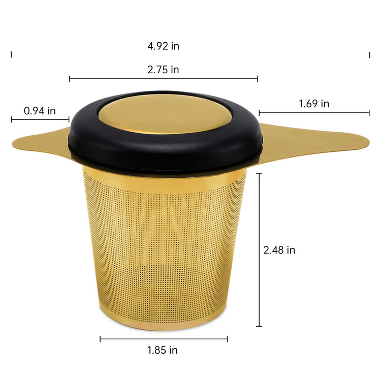 Two Pack Tea Infuser Basket Stainless Steel Tea Strainer Tea Filter With Small Strainer And Lid Tea Diffuser For Loose Tea Superior Brewing Experience